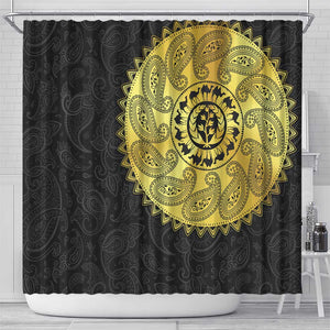 Eritrea African Tribal Mix Paisley Pattern Shower Curtain Chest Arm Tattoo