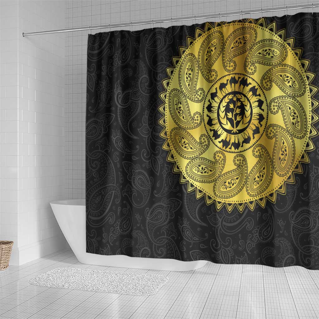 Eritrea African Tribal Mix Paisley Pattern Shower Curtain Chest Arm Tattoo
