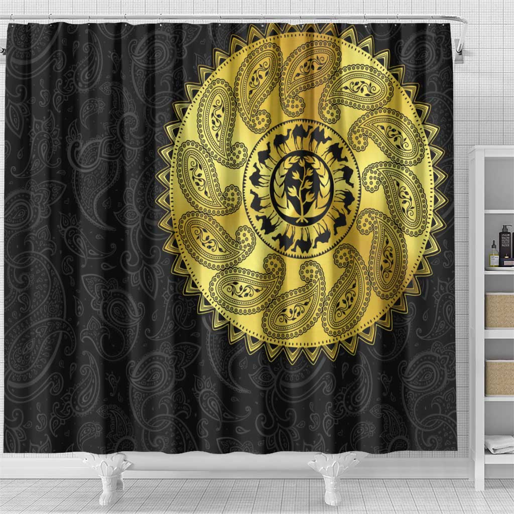 Eritrea African Tribal Mix Paisley Pattern Shower Curtain Chest Arm Tattoo