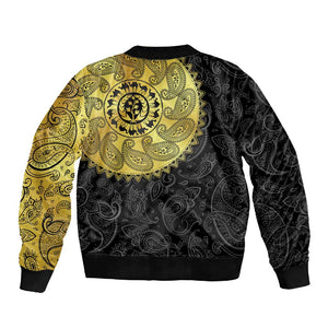 Eritrea African Tribal Mix Paisley Pattern Sleeve Zip Bomber Jacket Chest Arm Tattoo