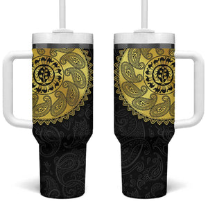 Eritrea African Tribal Mix Paisley Pattern Tumbler With Handle Chest Arm Tattoo
