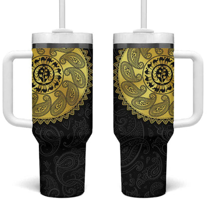 Eritrea African Tribal Mix Paisley Pattern Tumbler With Handle Chest Arm Tattoo