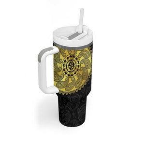 Eritrea African Tribal Mix Paisley Pattern Tumbler With Handle Chest Arm Tattoo