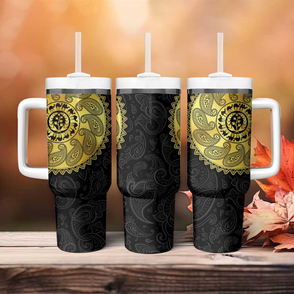 Eritrea African Tribal Mix Paisley Pattern Tumbler With Handle Chest Arm Tattoo