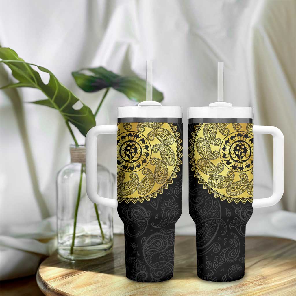 Eritrea African Tribal Mix Paisley Pattern Tumbler With Handle Chest Arm Tattoo