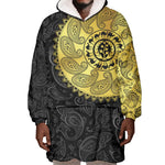 Eritrea African Tribal Mix Paisley Pattern Wearable Blanket Hoodie Chest Arm Tattoo