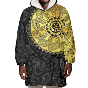 Eritrea African Tribal Mix Paisley Pattern Wearable Blanket Hoodie Chest Arm Tattoo