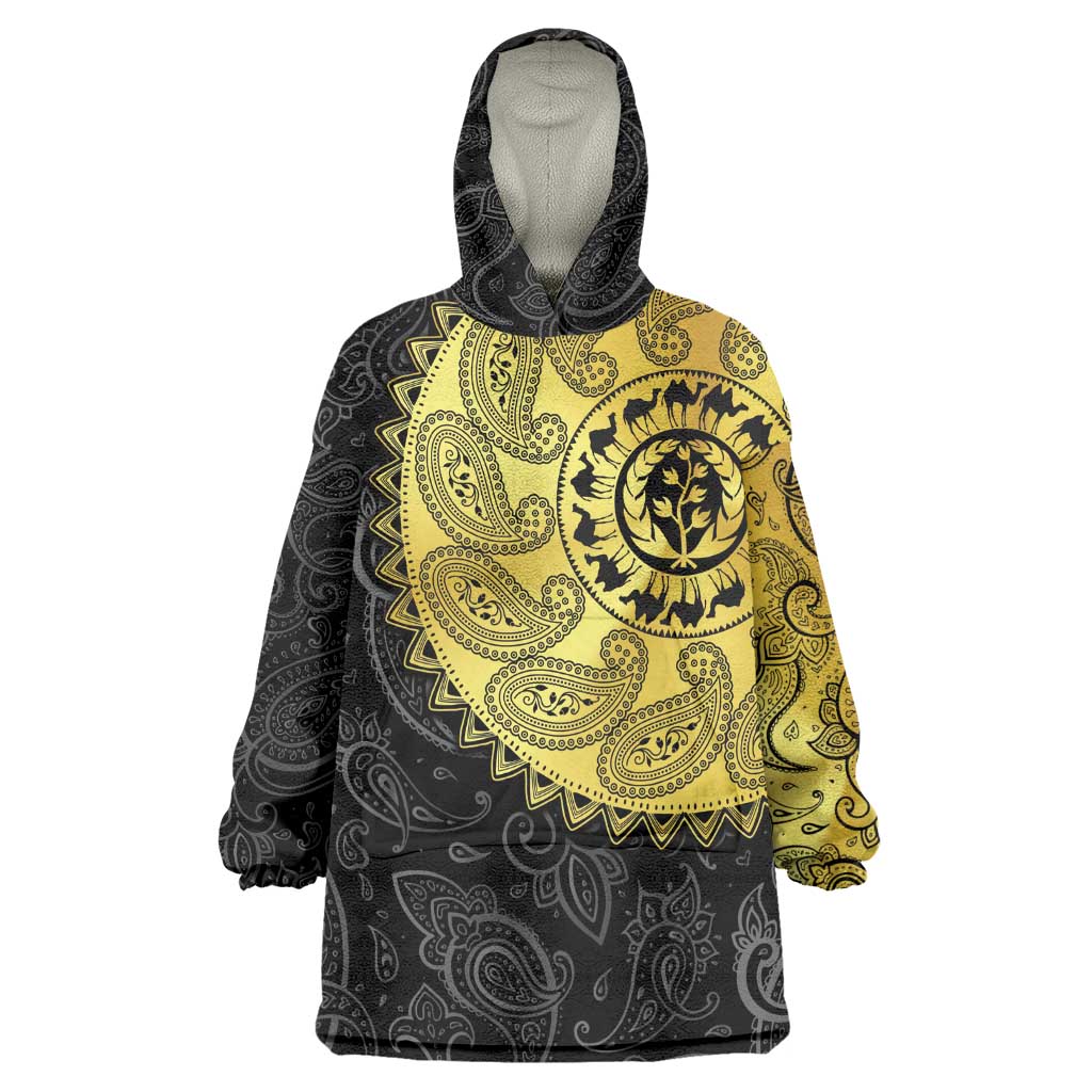 Eritrea African Tribal Mix Paisley Pattern Wearable Blanket Hoodie Chest Arm Tattoo