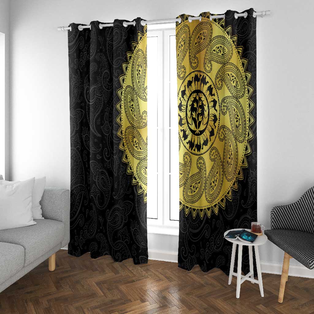 Eritrea African Tribal Mix Paisley Pattern Window Curtain Chest Arm Tattoo