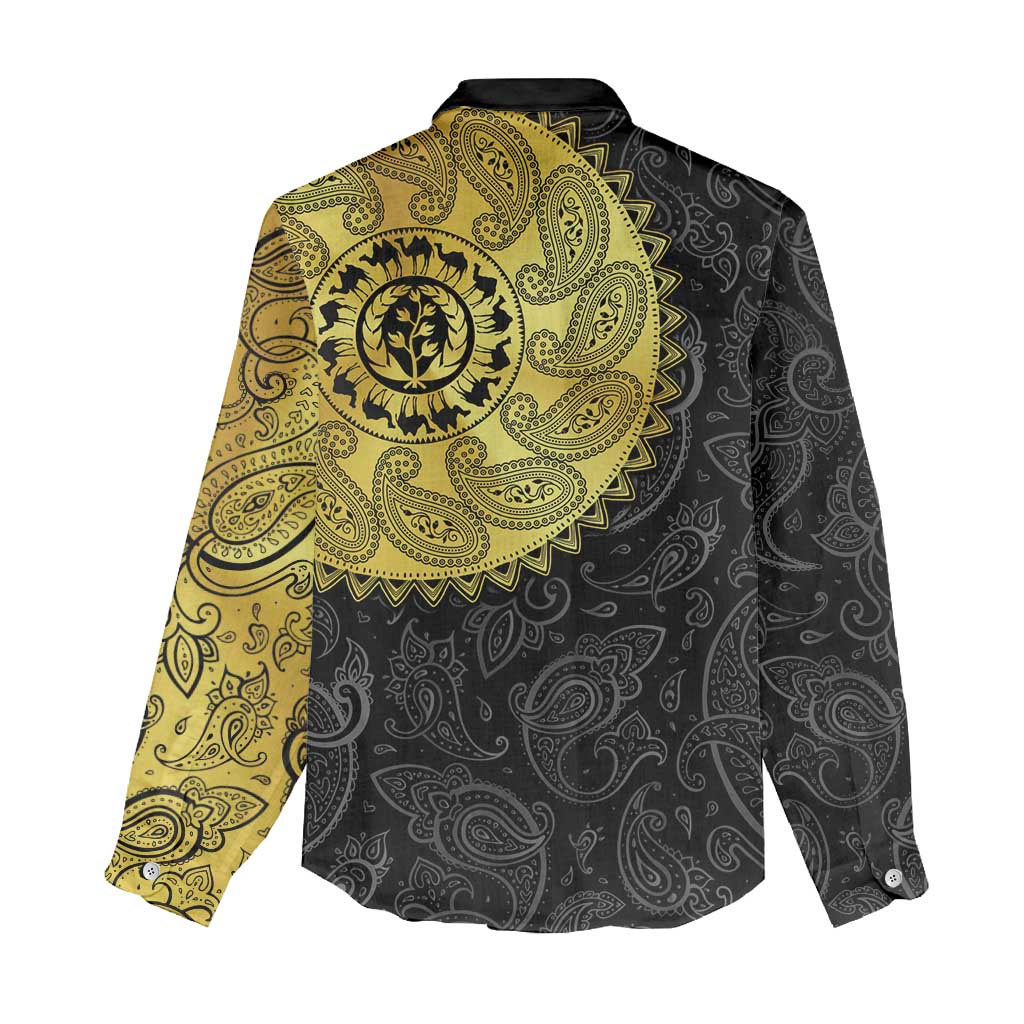 Eritrea African Tribal Mix Paisley Pattern Women Casual Shirt Chest Arm Tattoo