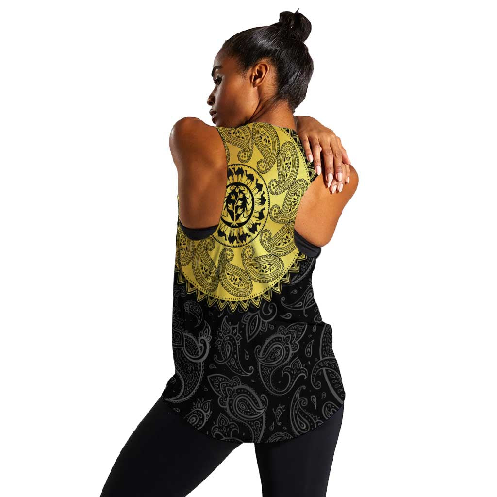 Eritrea African Tribal Mix Paisley Pattern Women Racerback Tank Chest Arm Tattoo