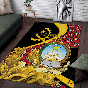 Personalized República de Angola Area Rug Coat Of Arms With Map