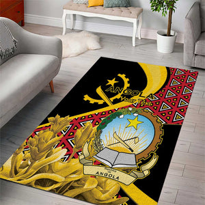 Personalized República de Angola Area Rug Coat Of Arms With Map