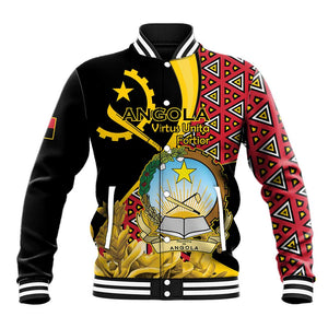 Personalized República de Angola Baseball Jacket Coat Of Arms With Map