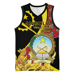 Personalized República de Angola Basketball Jersey Coat Of Arms With Map - African Pride