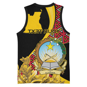 Personalized República de Angola Basketball Jersey Coat Of Arms With Map - African Pride