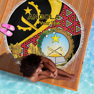 Personalized República de Angola Beach Blanket Coat Of Arms With Map