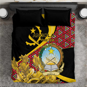 Personalized República de Angola Bedding Set Coat Of Arms With Map