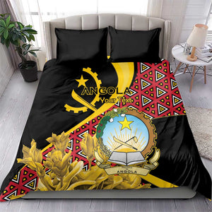 Personalized República de Angola Bedding Set Coat Of Arms With Map
