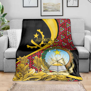 Personalized República de Angola Blanket Coat Of Arms With Map