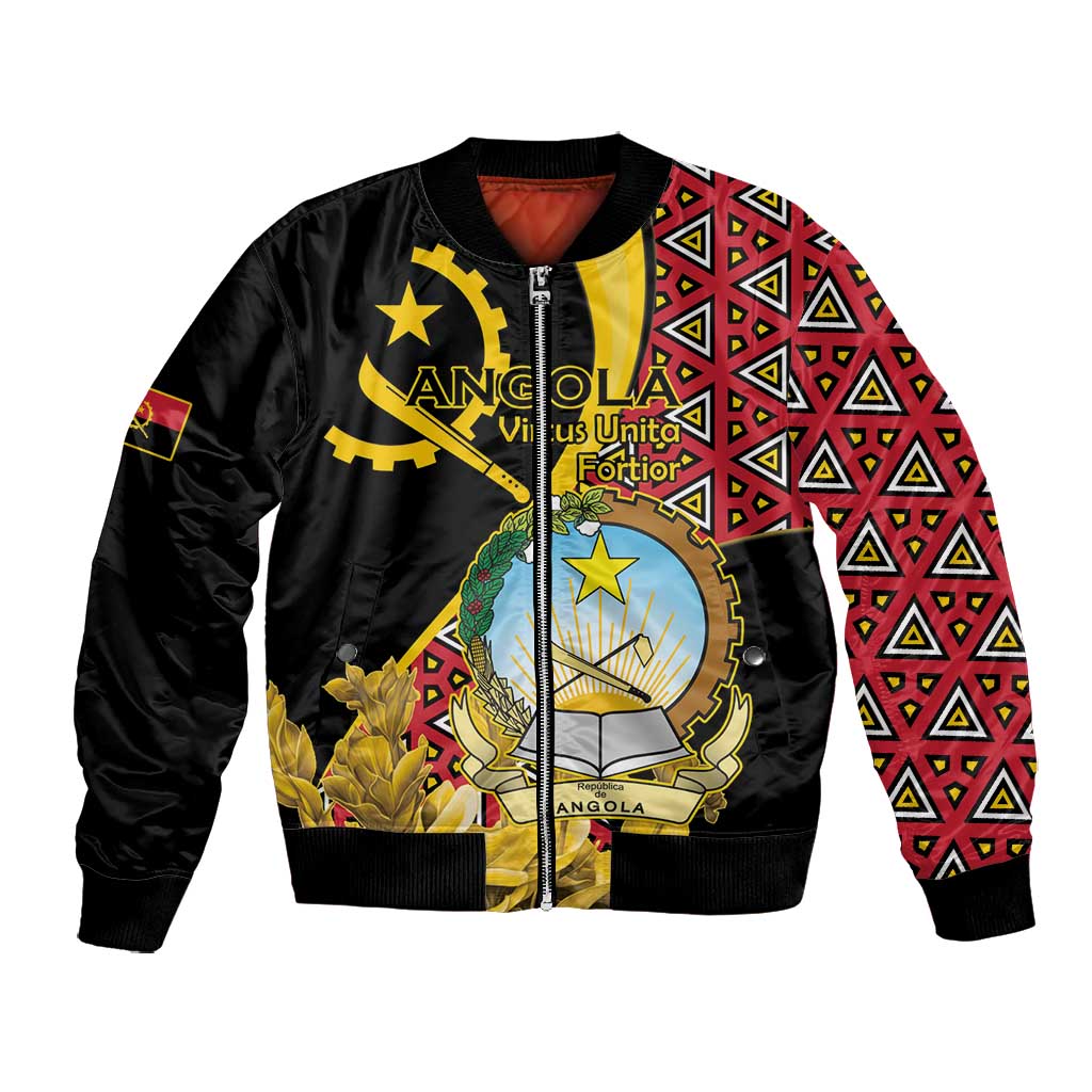 Personalized República de Angola Bomber Jacket Coat Of Arms With Map