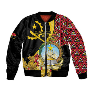 Personalized República de Angola Bomber Jacket Coat Of Arms With Map