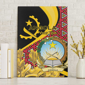 Personalized República de Angola Canvas Wall Art Coat Of Arms With Map