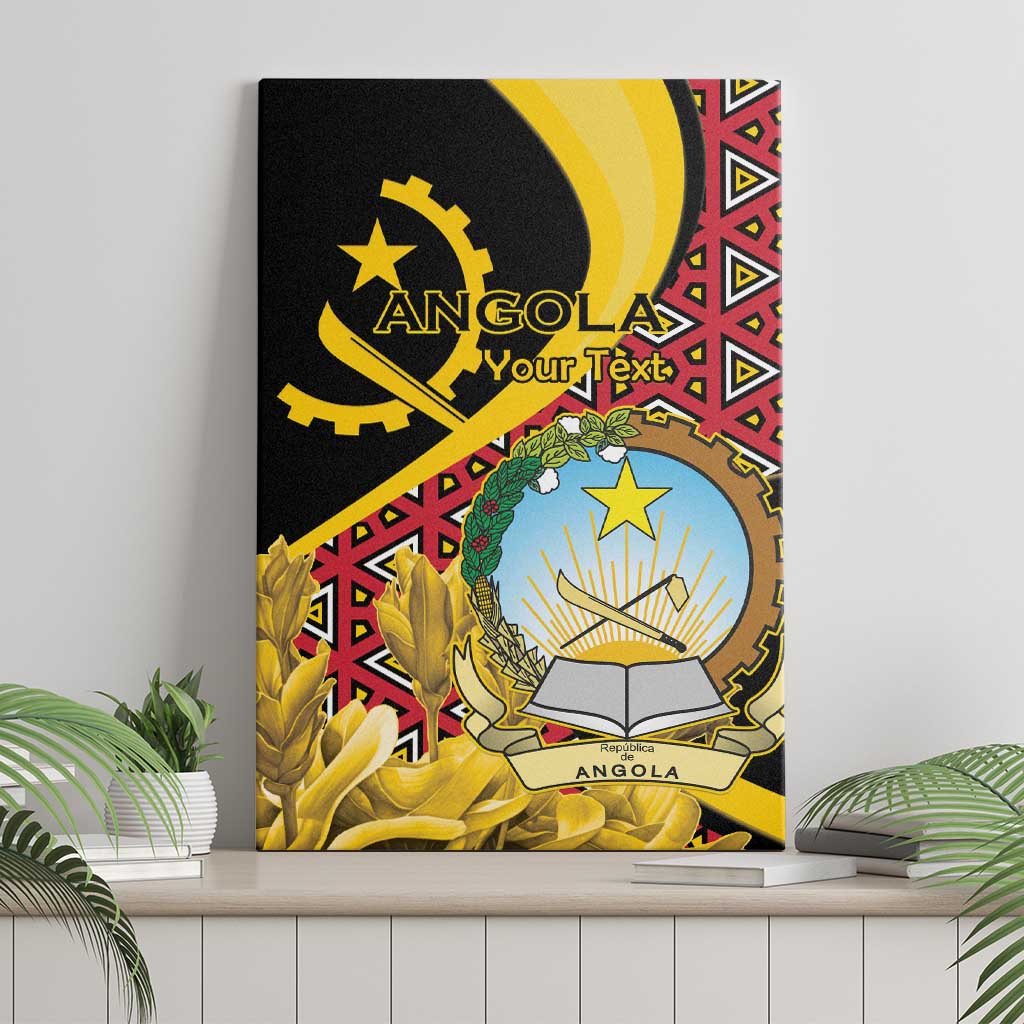 Personalized República de Angola Canvas Wall Art Coat Of Arms With Map