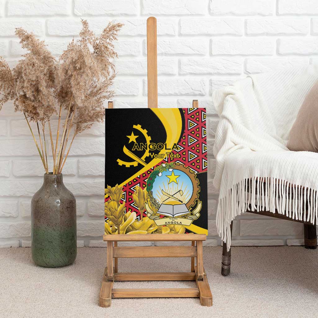 Personalized República de Angola Canvas Wall Art Coat Of Arms With Map