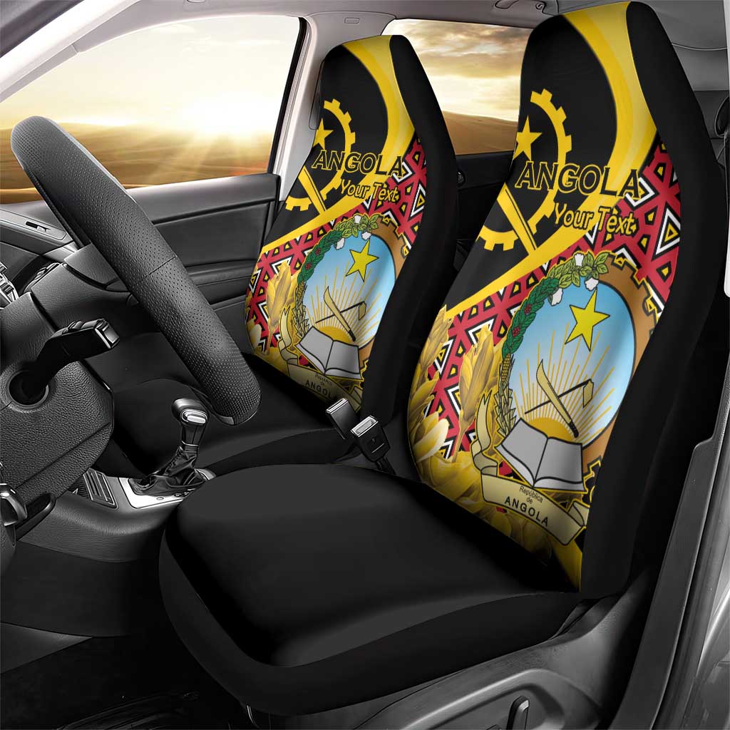 Personalized República de Angola Car Seat Cover Coat Of Arms With Map