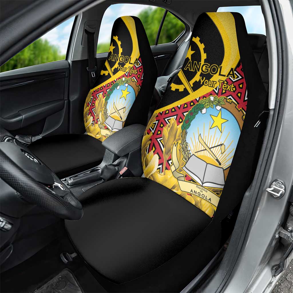 Personalized República de Angola Car Seat Cover Coat Of Arms With Map