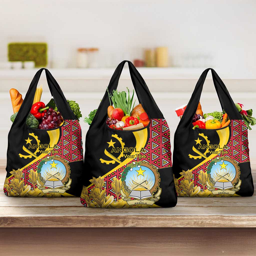 Personalized República de Angola Grocery Bag Coat Of Arms With Map