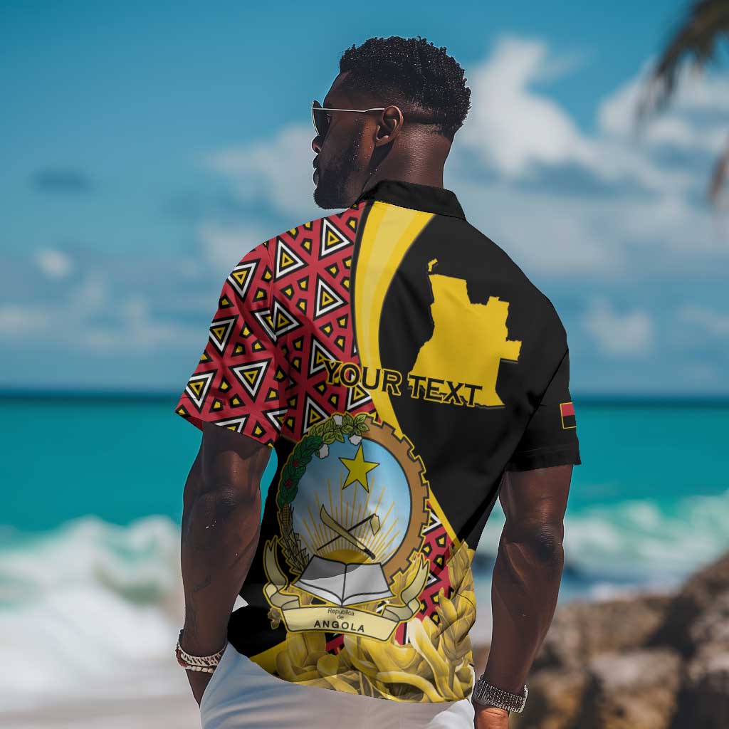 Personalized República de Angola Hawaiian Shirt Coat Of Arms With Map