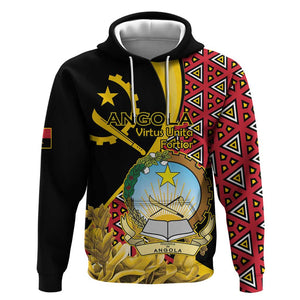Personalized República de Angola Hoodie Coat Of Arms With Map