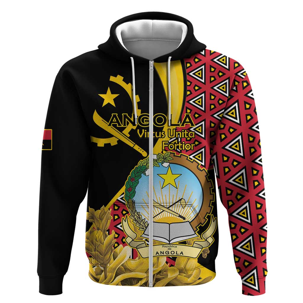 Personalized República de Angola Hoodie Coat Of Arms With Map