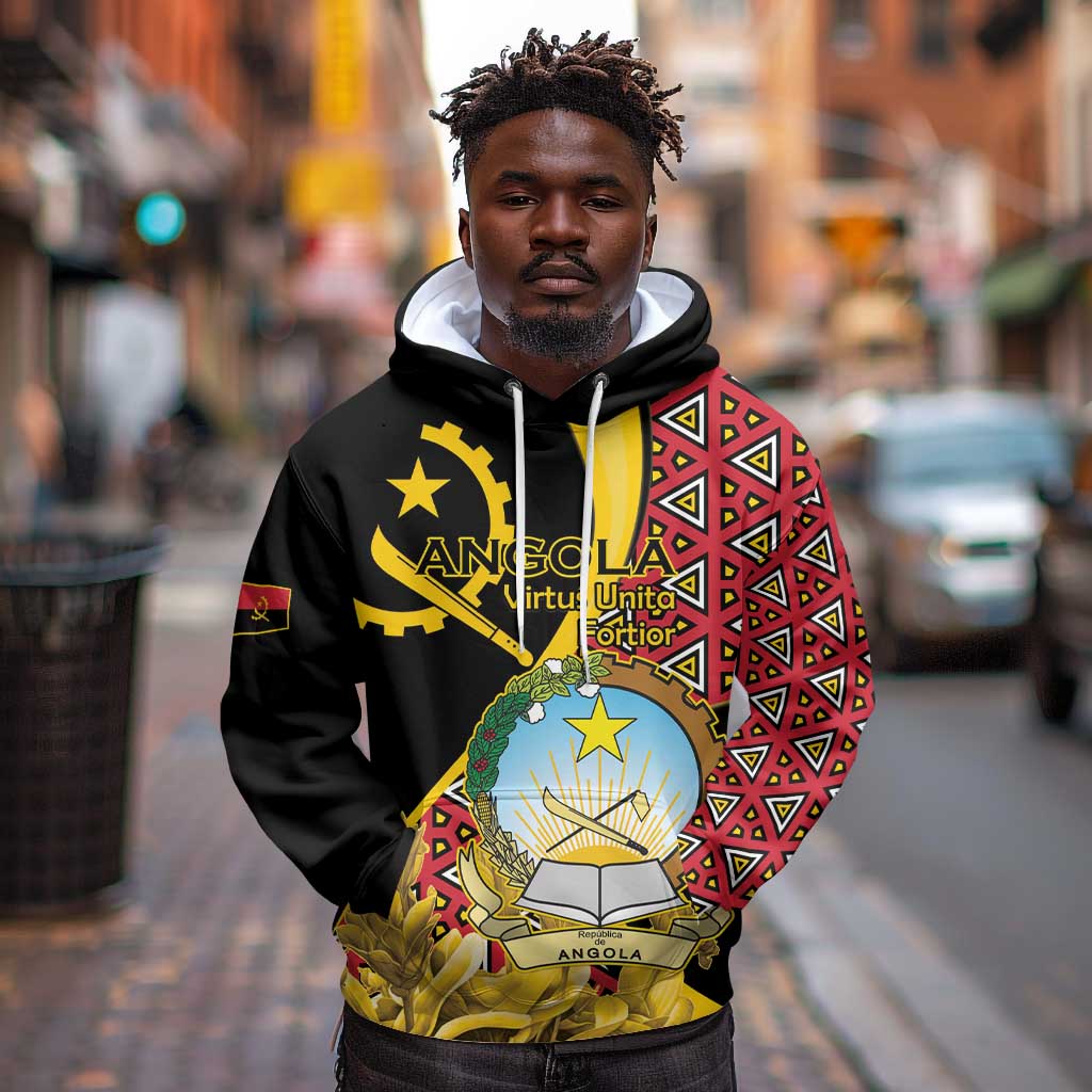 Personalized República de Angola Hoodie Coat Of Arms With Map