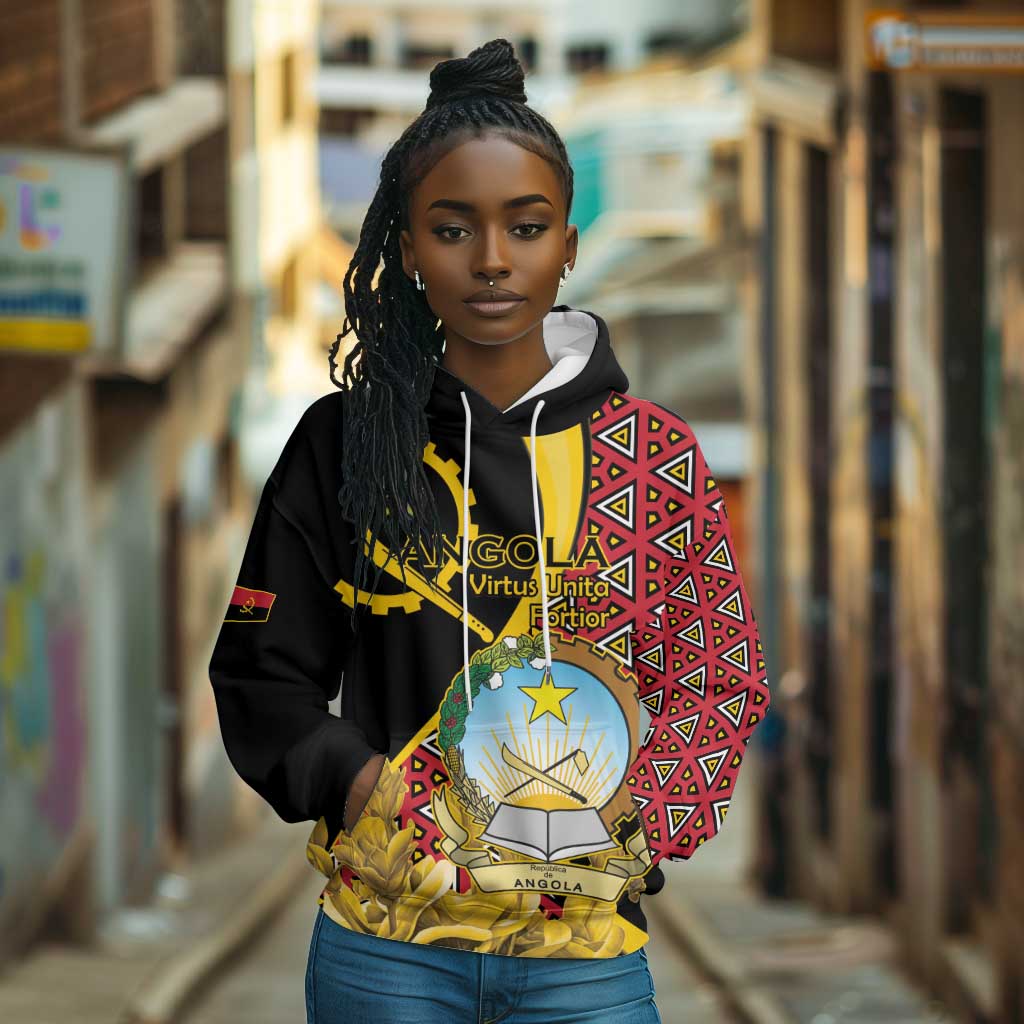 Personalized República de Angola Hoodie Coat Of Arms With Map