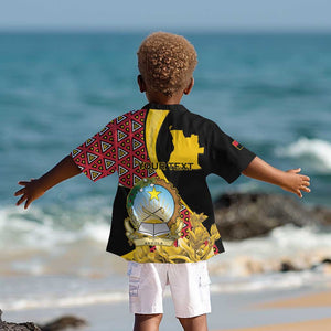 Personalized República de Angola Kid Hawaiian Shirt Coat Of Arms With Map