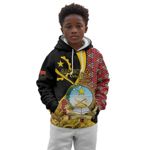 Personalized República de Angola Kid Hoodie Coat Of Arms With Map