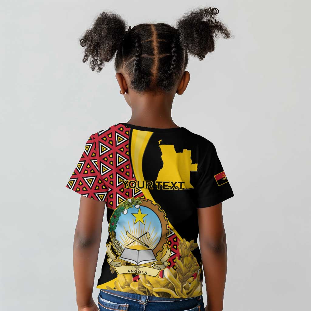 Personalized República de Angola Kid T shirt Coat Of Arms With Map