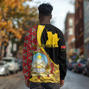 Personalized República de Angola Long Sleeve Shirt Coat Of Arms With Map