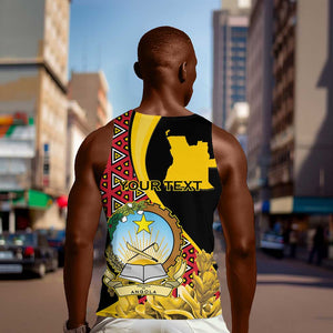Personalized República de Angola Men Tank Top Coat Of Arms With Map