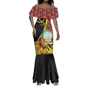 Personalized República de Angola Mermaid Dress Coat Of Arms With Map