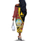 Personalized República de Angola Off The Shoulder Long Sleeve Dress Coat Of Arms With Map