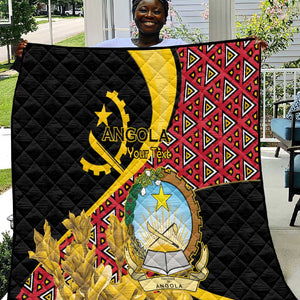 Personalized República de Angola Quilt Coat Of Arms With Map