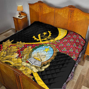 Personalized República de Angola Quilt Coat Of Arms With Map