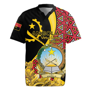 Personalized República de Angola Rugby Jersey Coat Of Arms With Map