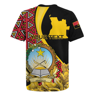 Personalized República de Angola Rugby Jersey Coat Of Arms With Map