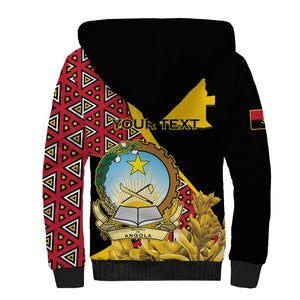 Personalized República de Angola Sherpa Hoodie Coat Of Arms With Map