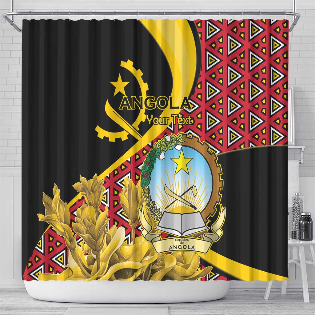 Personalized República de Angola Shower Curtain Coat Of Arms With Map